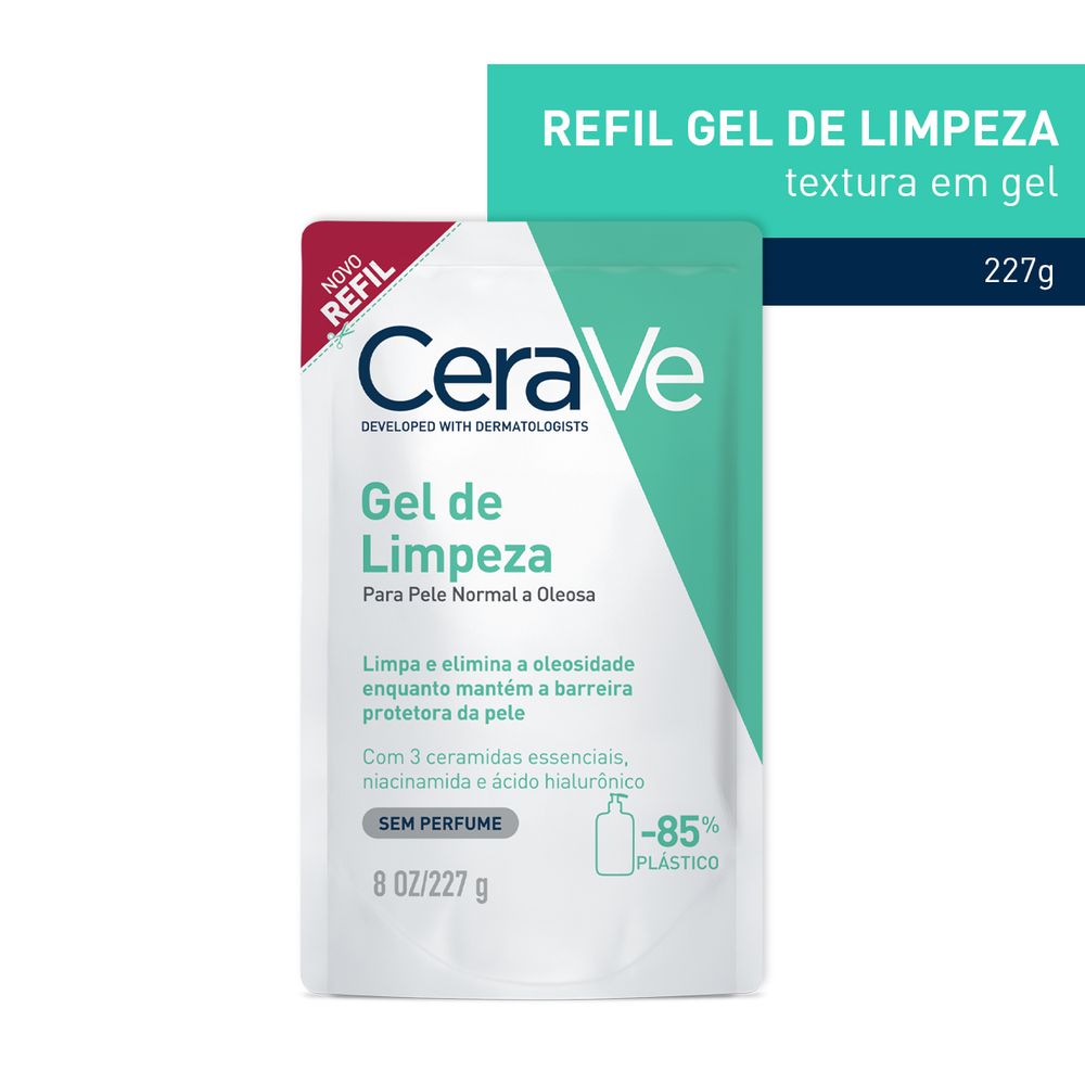 Gel de Limpeza Cerave sem Perfume Refil 227g Sachê - Drogaria Sao