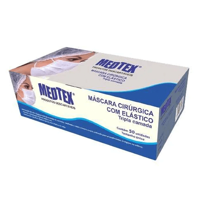 Máscara Cirurgica Medtex Descartável 50 Unidades