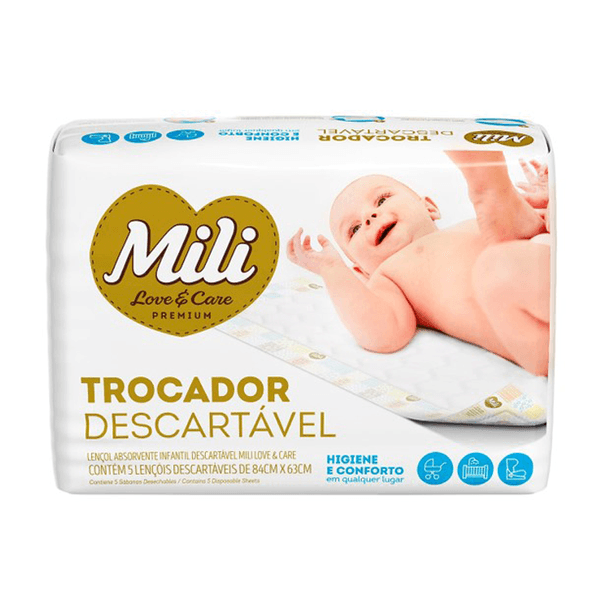Trocador Descartável Infantil Mili 5 Unidades