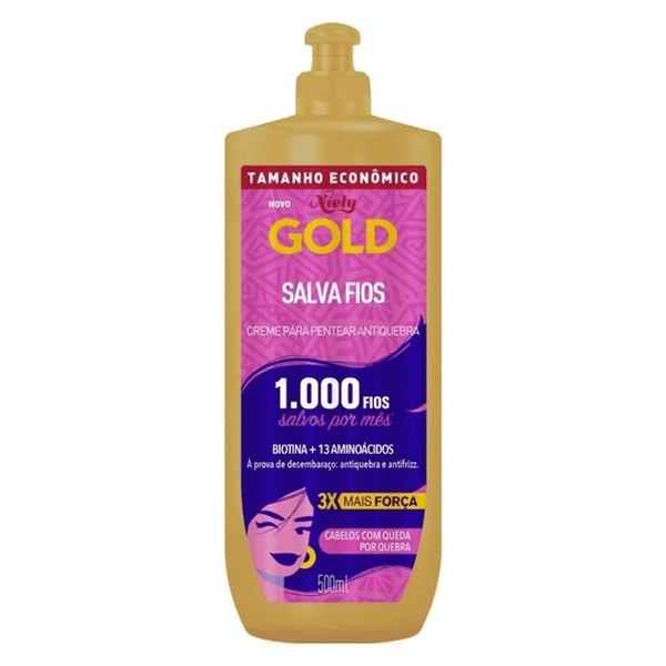 Creme Para Pentear Antiquebra Niely Gold Salva Fios 500ml