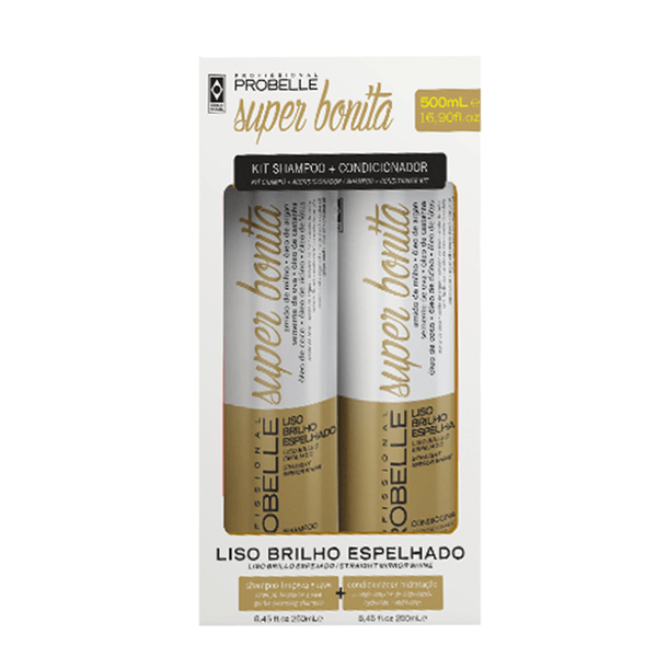 Kit Probelle Shampoo + Condicionador Brilho Espelhado 500ml Cada