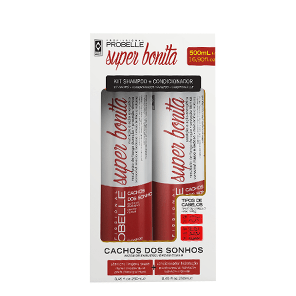Kit Probelle Shampoo + Condicionador Cachos Dos Sonhos 500ml Cada