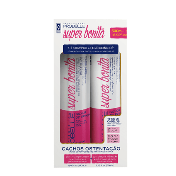 Kit Probelle Shampoo + Condicionador Cachos Ostentação 500ml Cada