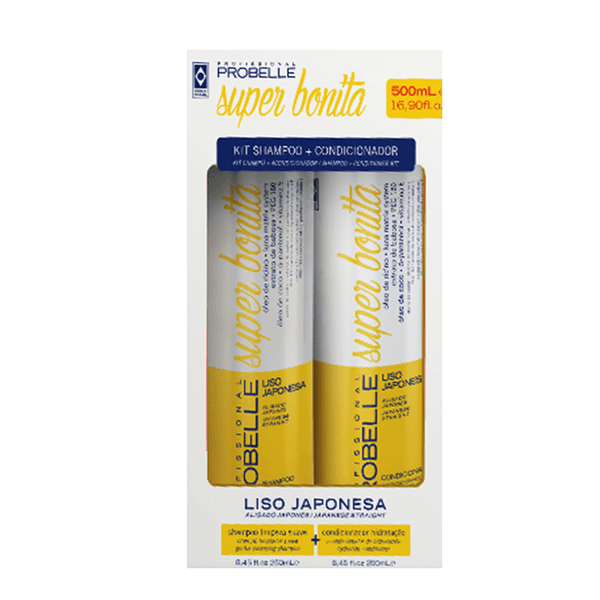 Kit Probelle Shampoo + Condicionador Liso Japonesa 500ml Cada
