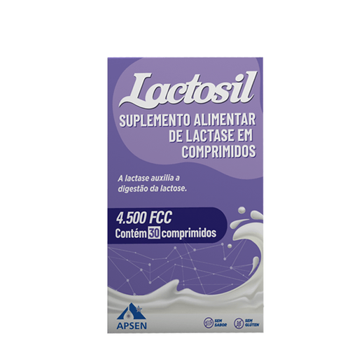 Lactosil Lactase 4.500 Fcc Sem Sabor Apsen 30 Comprimidos