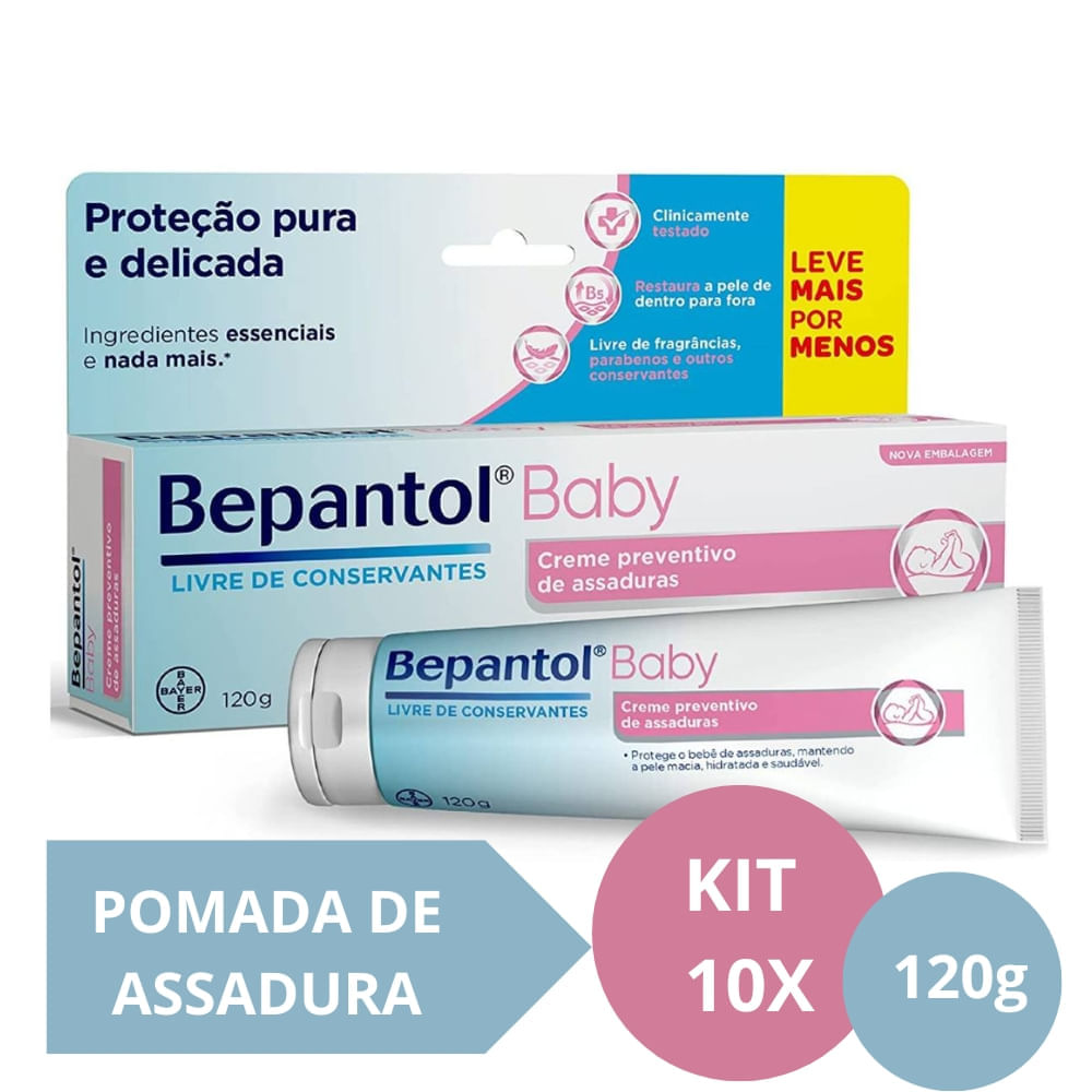 Kit com 10 Cremes Pomada de Assadura 120gr Cada - Bepantol - Drogaria ...