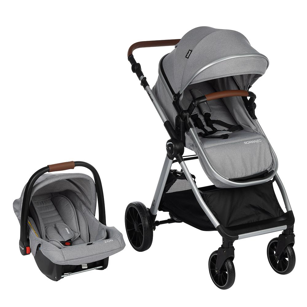 Carrinho com Bebê Conforto Travel System Romanzo Duo Cinza + infanti 935324594