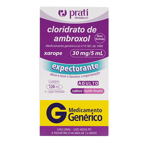 Expectorante Cloridrato De Ambroxol 30Mg/5Ml Tutti Frutti Prati-Donaduzzi 120Ml Xarope + Copo De Medida