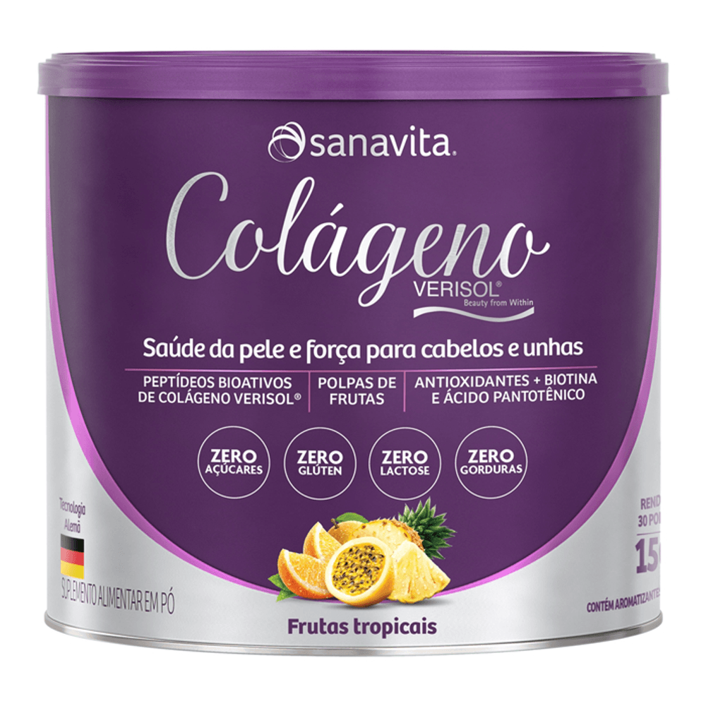 Colágeno em Pó Sanavita Frutas Tropicais 150g