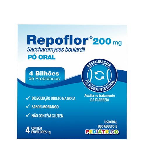 Antidiarreico Repoflor 200Mg 4 Envelopes