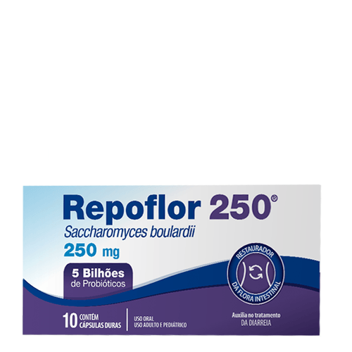 Probiótico Repoflor 250Mg 10 Cápsulas