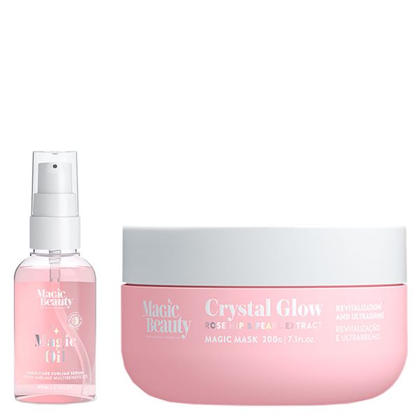 Kit Magic Beauty Crystal Glow - Máscara 200 g + Sérum 60 ml Kit Magic Beauty Crystal Glow - Máscara 200g + Serum 60ml