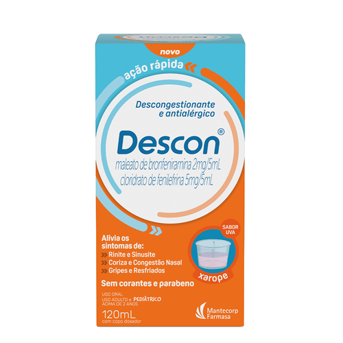 Descongestionante E Antialérgico Descon 0,4Mg/Ml + 1Mg/Ml 120Ml