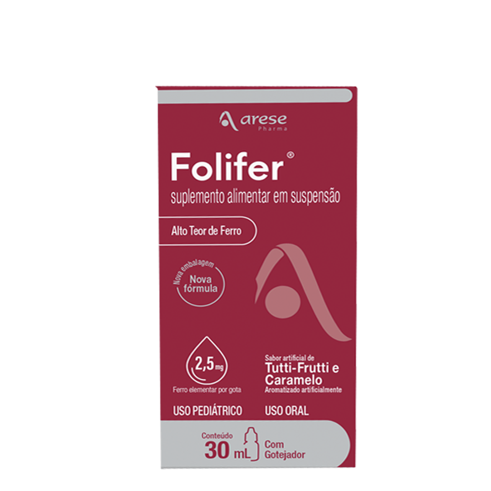 Folifer Ferro 30mg/ml + Ácido Fólico 0,2mg/ml 30ml Gotas - Drogaria Sao ...
