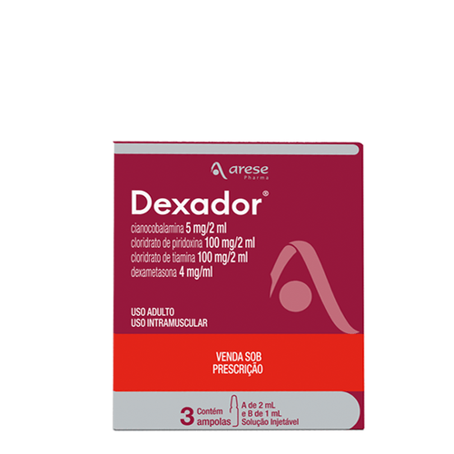 Dexador 5Mg + 100Mg + 100Mg + 4Mg Arese 1Ml + 2Ml 3 Ampolas