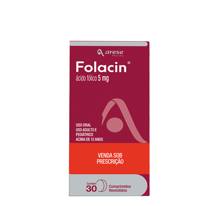 Folacin Ácido Fólico 5mg 30 Comprimidos Revestidos