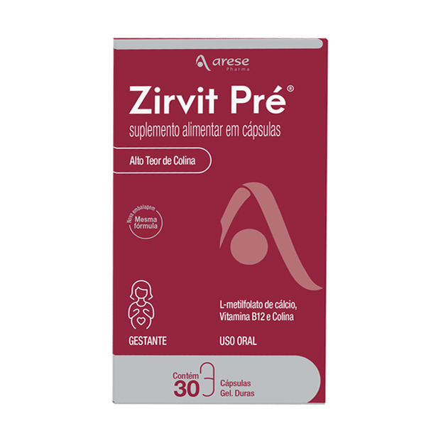 Suplemento Vitamínico Zirvit Pré 30 Cápsulas Gelatinosas
