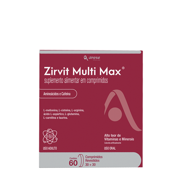 Suplemento Alimentar Zirvit Multi Max 60 Comprimidos Revestidos