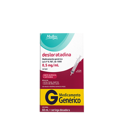 Desloratadina 0,5Mg/Ml Genérico Medley 60Ml Xarope