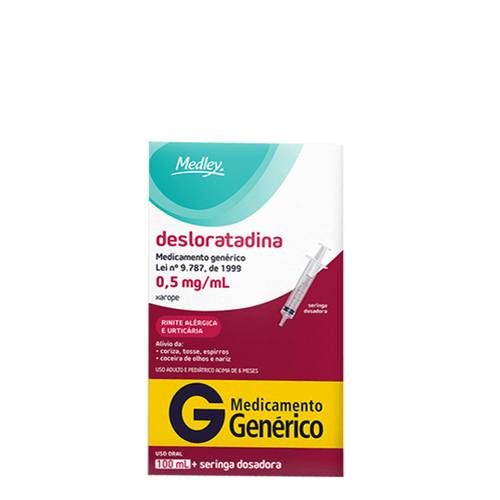 Desloratadina 0,5Mg/Ml Genérico Medley 100Ml Xarope