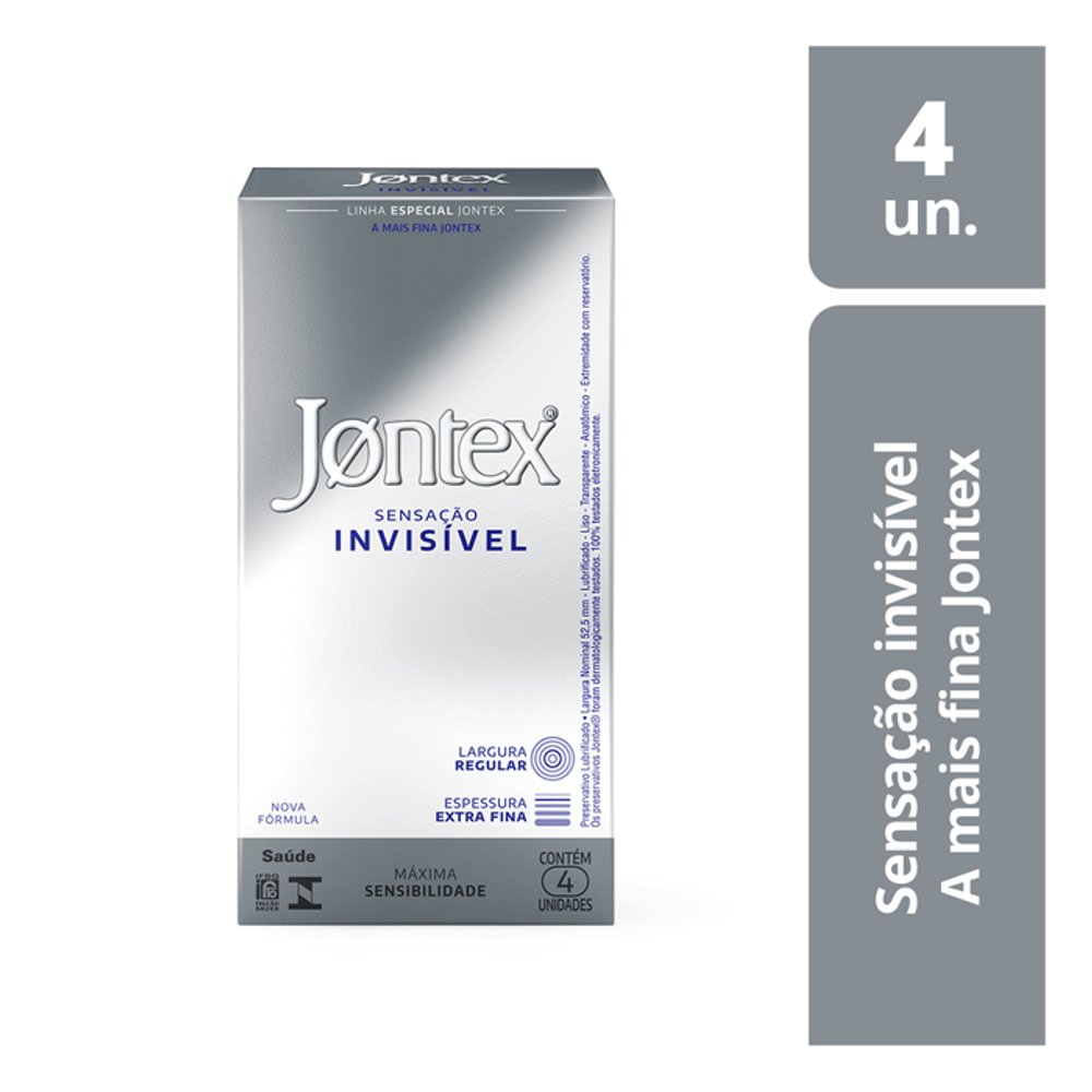 Preservativo Camisinha Masculina Jontex Sensação Invisível 4 Unidades -  Drogaria Sao Paulo