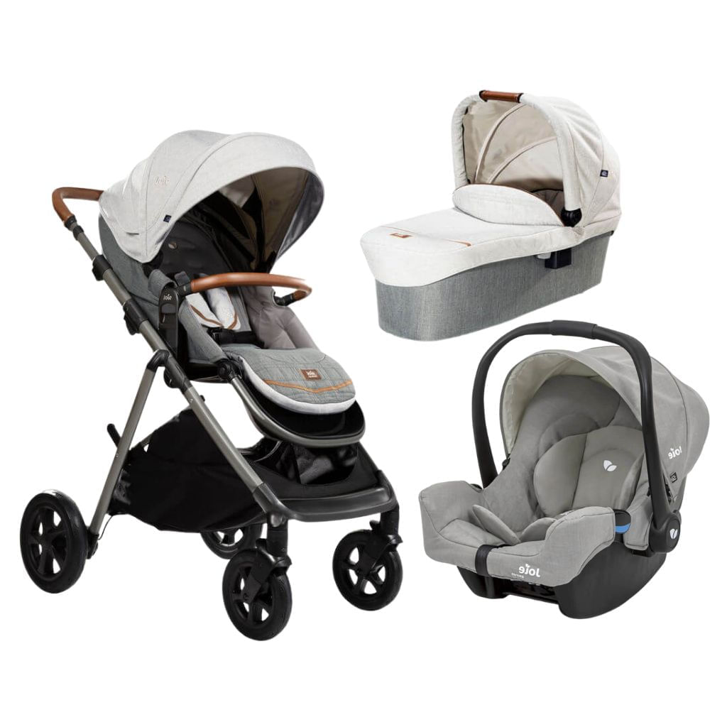 Carrinho com Bebê Conforto e Moises Combo Aeria Trio Cinza Oyster + joie 935329655