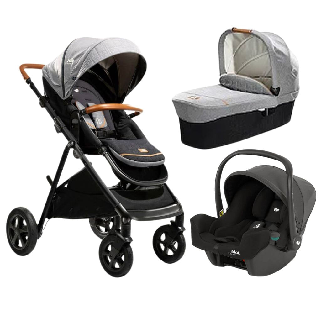 Carrinho com Bebê Conforto e Moises Combo Aeria Trio Cinza Carbon + joie 935329657