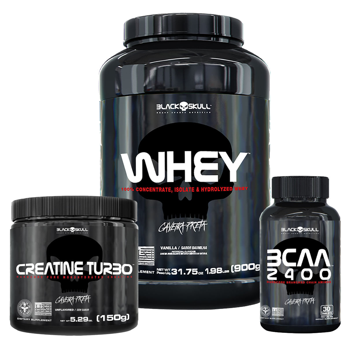 KIT WHEY + BCAA + CREATINA