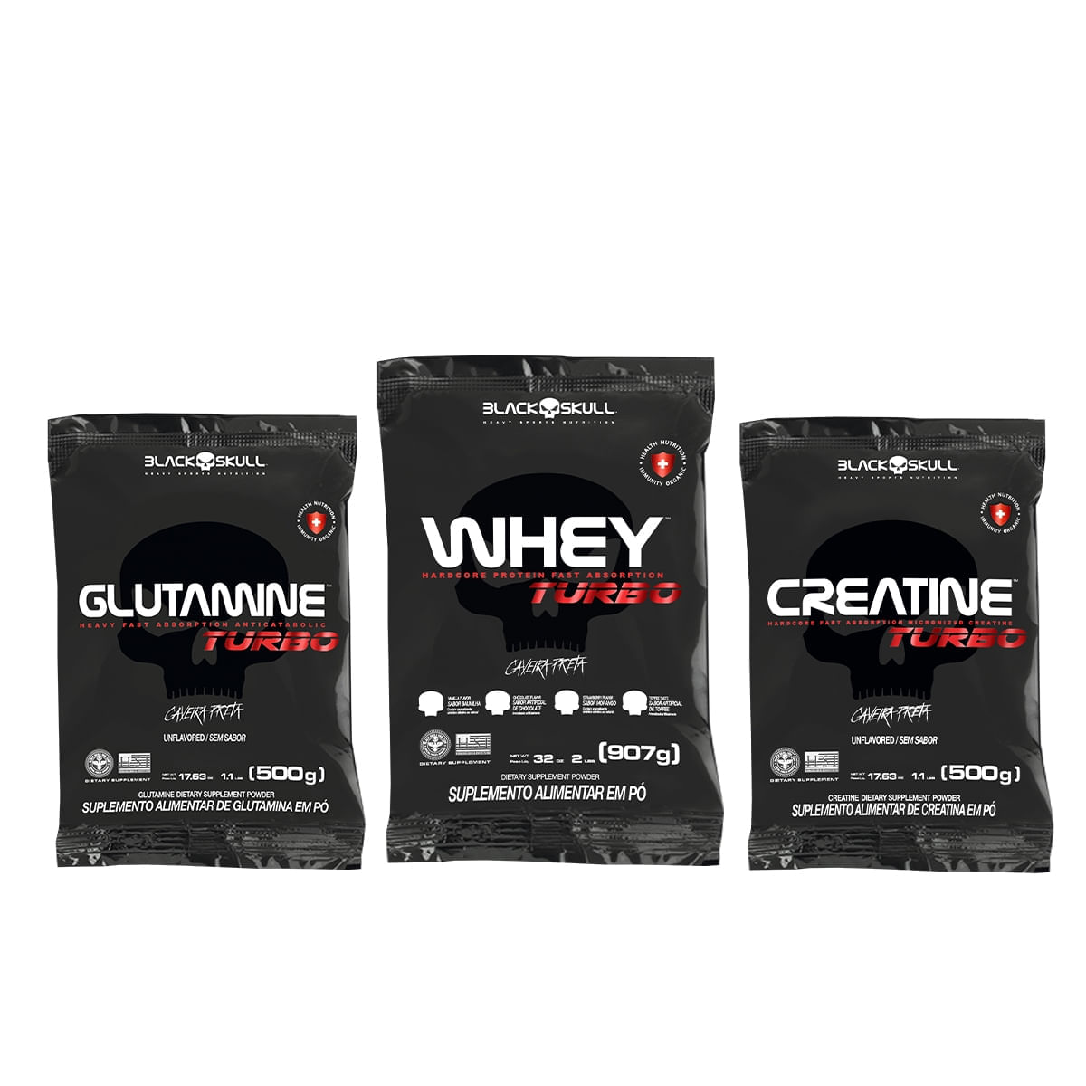 KIT TURBO WHEY + GLUTAMINA + CREATINA