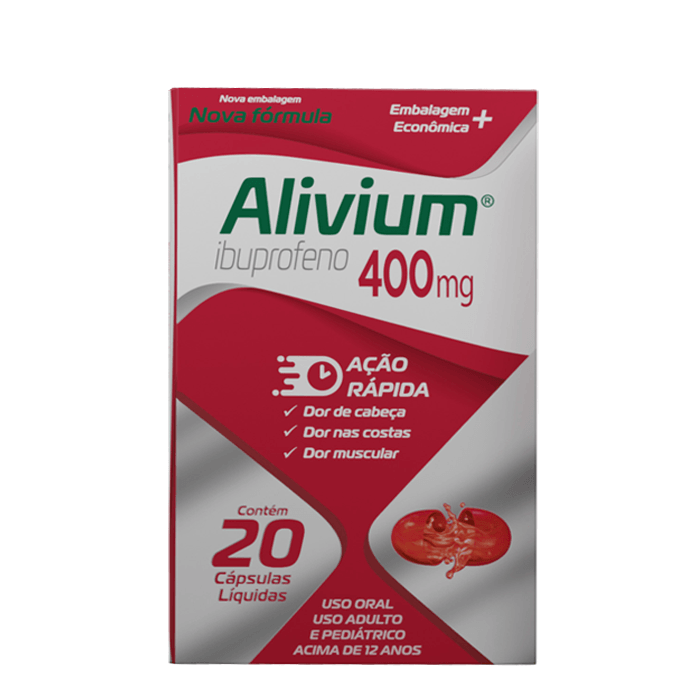 Analgésico e Antitérmico Alivium 400mg 20 Cápsulas
