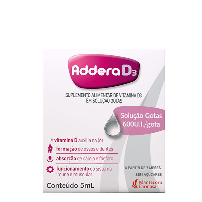 Vitamina D Addera D3 600UI Gotas 5ml