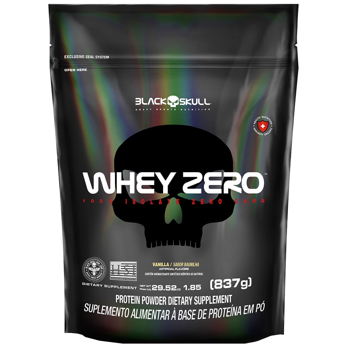 WHEY ZERO BLACK SKULL REFIL - 837G (WHEY PROTEIN ISOLADO)