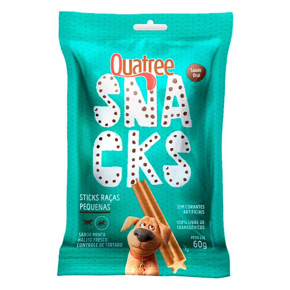 Snack Quatree Sticks Para Cães Raças Pequenas Menta