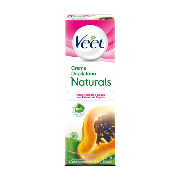 Creme Depilatório Corporal Veet Naturals Papaia 100ml