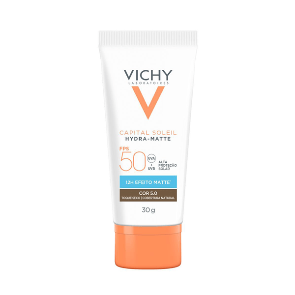 Protetor Solar Facial Vichy FPS 50 Capital Soleil Hydra-Matte Cor 5.0 30g
