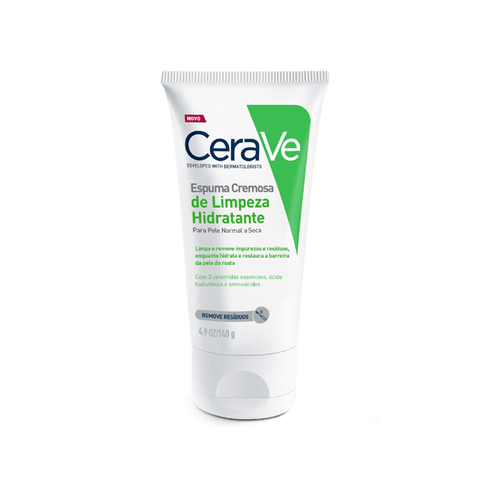 Espuma Cremosa Para Limpeza Hidratante Cerave Para Pele Normal A Seca 140G