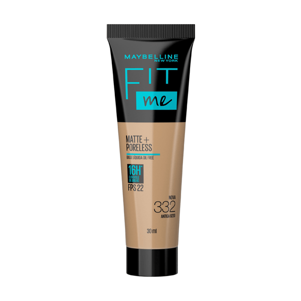 Base Líquida Maybelline NY Fit Me Matte+Poreless FPS22 16h 332 (Antiga B220) 30ml