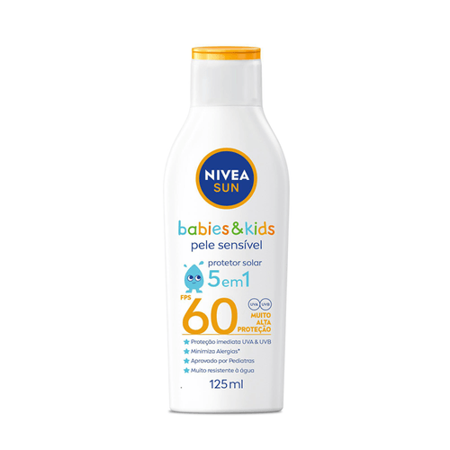 Protetor Solar Nivea Sun Kids & Babies Fps60 Pele Sensível 125Ml