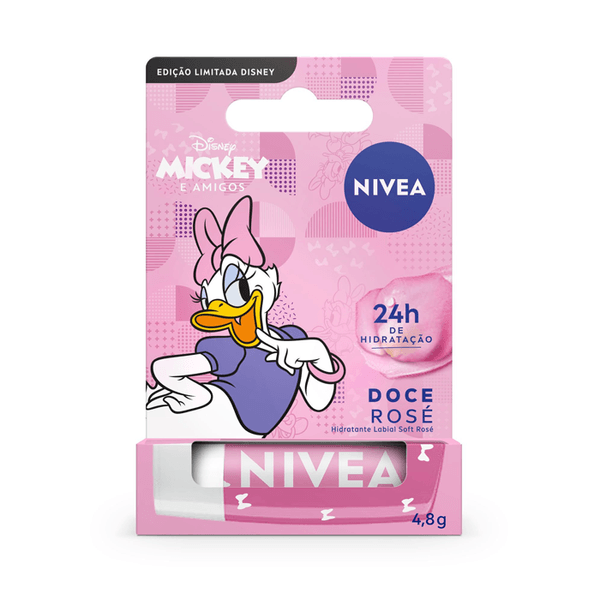 Hidratante Labial Nivea Disney® Mickey e Amigos Margarida Soft Rosé 4,8g Ed. Limitada
