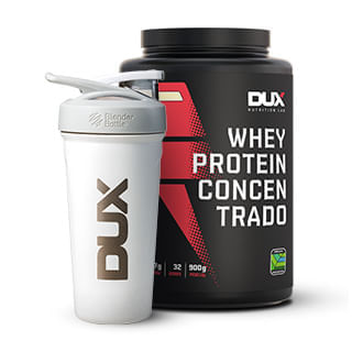 Whey Protein Concentrado  900G +  Blender Bottle Dux Strada Ss 710 Ml  Sabor Coco - 900G