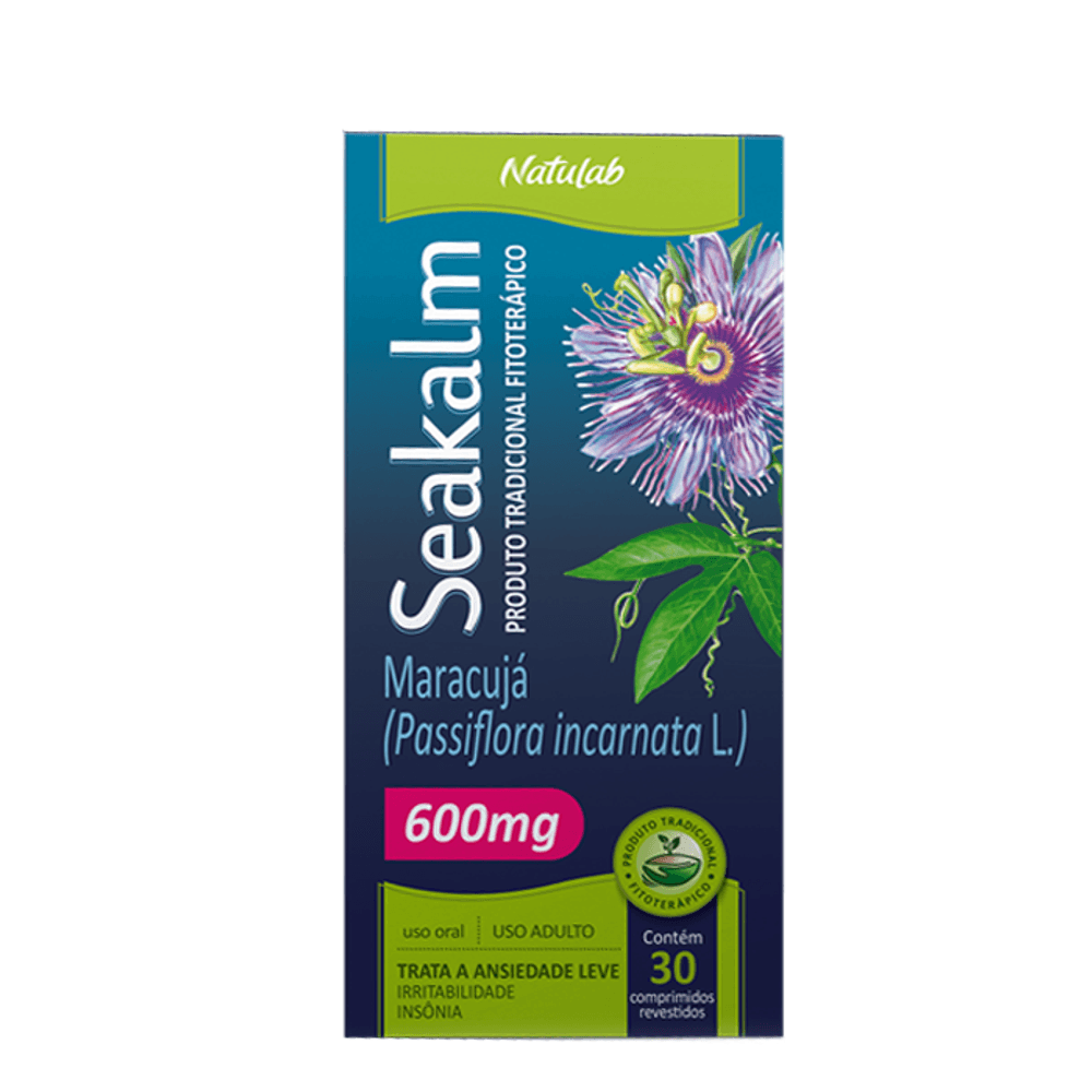 Calmante Fitoterápico Seakalm 600mg 30 Comprimidos Revestidos ...