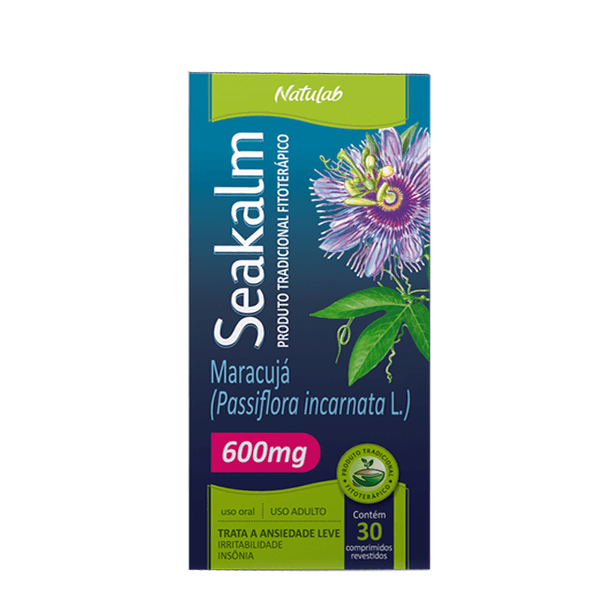 Calmante Fitoterápico Seakalm 600mg 30 Comprimidos Revestidos