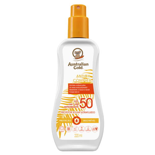 Protetor Solar Corporal Australian Gold Fps 50 Antiox Complex 220Ml Spray Ultrafluido