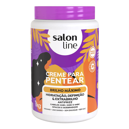 Creme Para Pentear Salon Line Brilho Máximo 1Kg