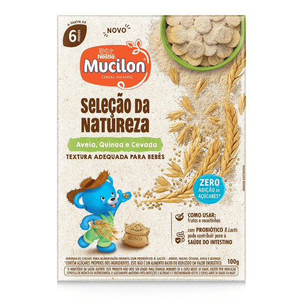 Mucilon Seleção da Natureza Aveia Quinoa e Cevada 100g