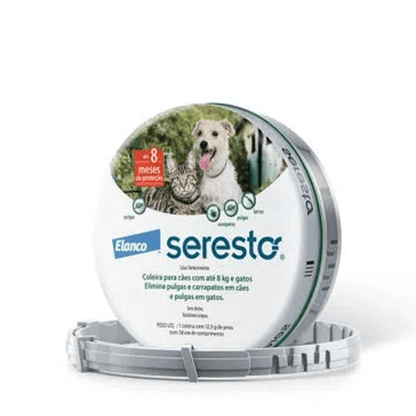 Seresto Coleira Antipulgas e Carrapatos Até 8 Kg
