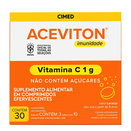 Vitamina C Aceviton Imunidade 30 Comprimidos Efervescentes