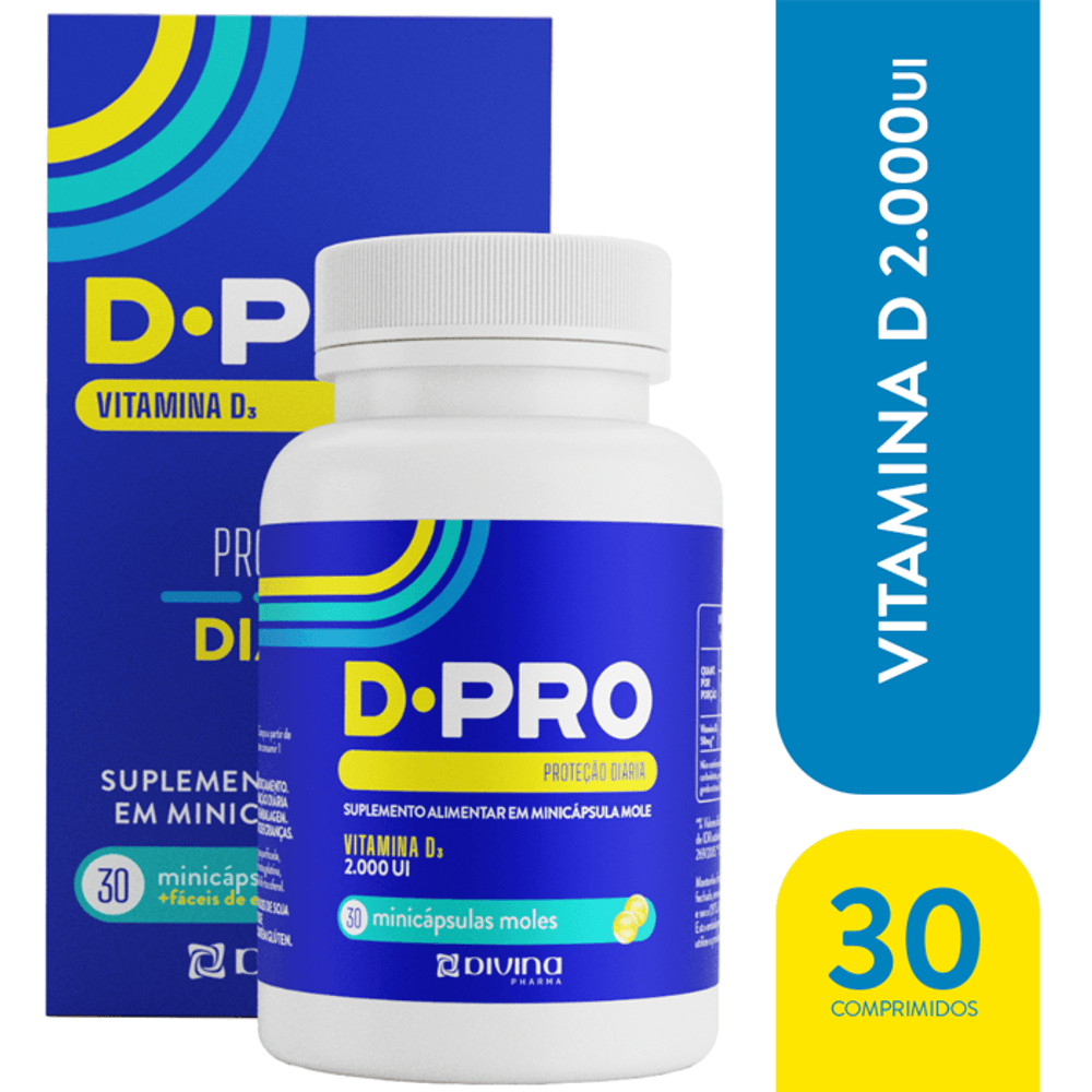 Vitamina D.Pró 2000UI 30 Minicápsulas Moles - Drogaria Sao Paulo
