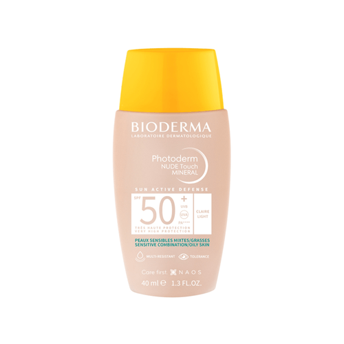 Protetor Solar Facial Bioderma Fps 50+ Photoderm Nude Touch Mineral Cor 2.0 Cobertura Natural E Iluminada 40Ml