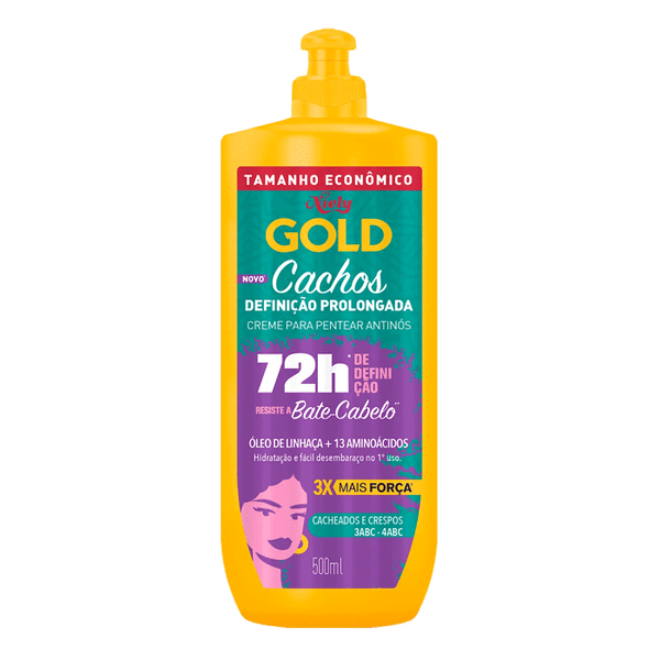 Creme Para Pentear Niely Gold Cachos Definição Prolongada 500ml